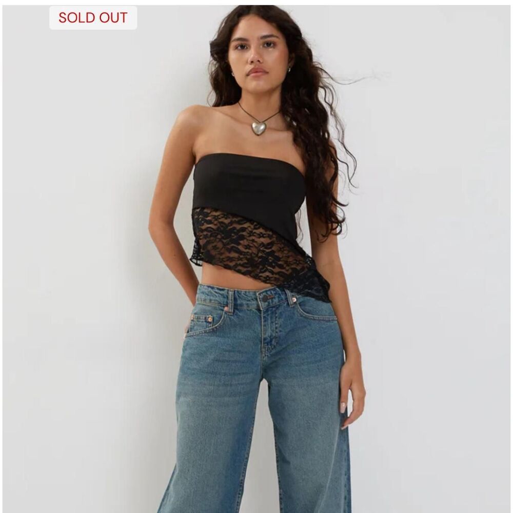 Motel Women's Black Crop-top - Picture 5 of 6